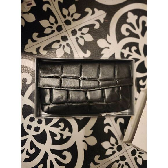 80s Vintage Old Stock Clutch Wallet Set Black Leather by Avon NIB - Picture 2 of 4